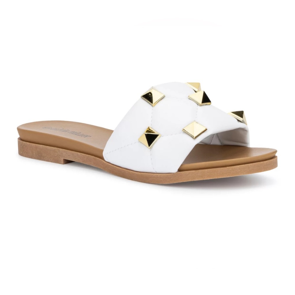 Olivia Miller - Skylar Womens studded slide sandals